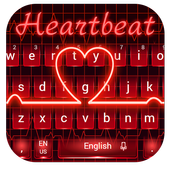 Neon Herz rote Tastatur icon