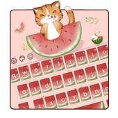 Pink kitty watermelon keyboard