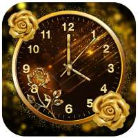 Golden Rose Clock Live Wallpaper on 9Apps