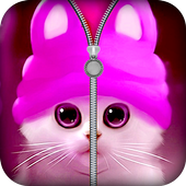 Kitty zipper lock screen icon