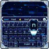 ikon neon blue hi tech keyboard future machine