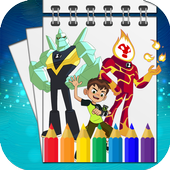 Ben omnitrix 10 coloring book icon