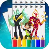 Ben omnitrix 10 coloring book
