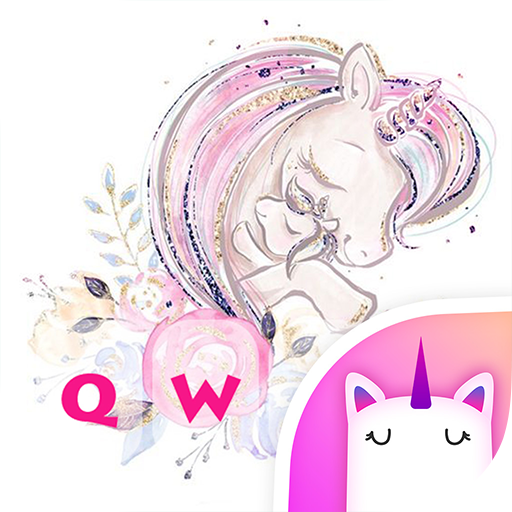 Çiçek Unicorn Emoji Klavye Teması icon