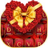 Gold  Rose Heart Keyboard Theme icon