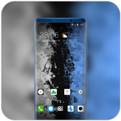 Theme for Red mi 6 pro black ink wallpaper icon