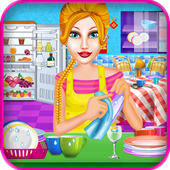 Dish Wash Cleaning Girls Games icon