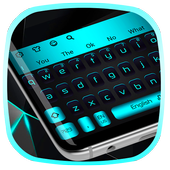 Black Cyan Keyboard icon