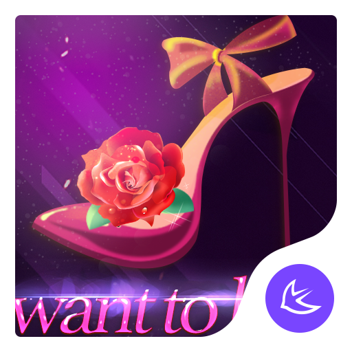 Purple kawaii Love—APUS launcher free theme icon