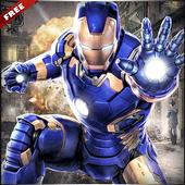 Iron avenger gods superhero fighting flying robot icon