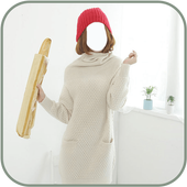 Girl Wool Dress Photo Montage icon