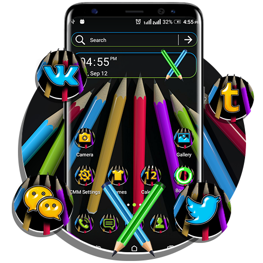 Colorful Pencil Theme Launcher icon