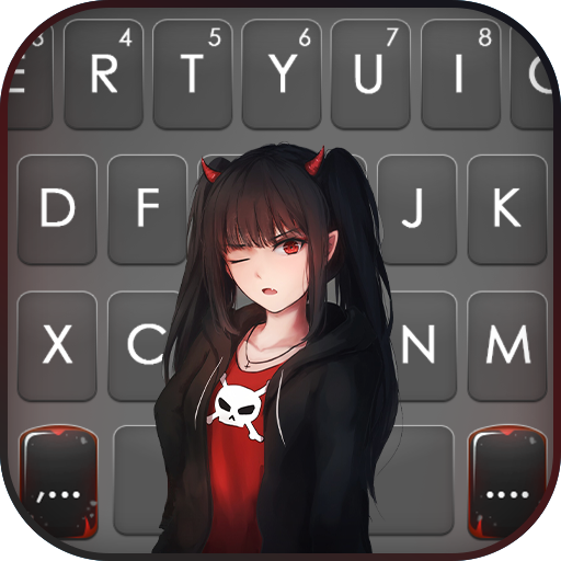 Anime Demon Girl Keyboard Background icon