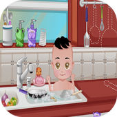 Baby shower games and dressing icon