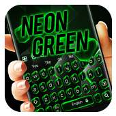 Typing. Fast Neon Green Keyboard