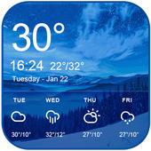 Blue sky forecast widget theme&amp;clock icon