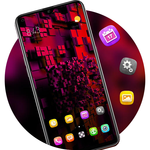 Color theme colorful and beautiful square bump icon