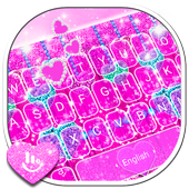 بريق القلب الوردي موضوع لوحة المفاتيح أيقونة