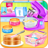 Cooking cake bakery shop icon