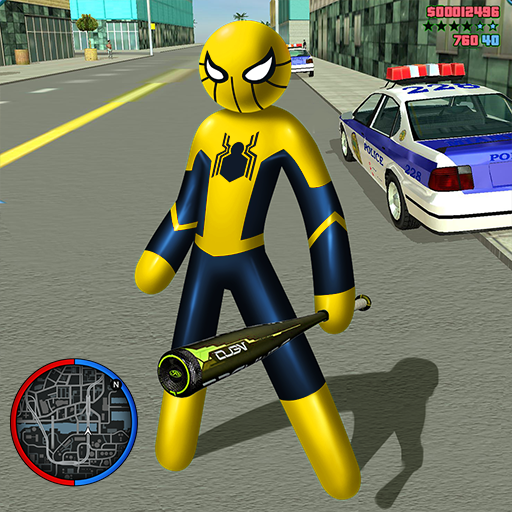 Mafia Spider Stickman Rope Hero Vegas Gangster icon