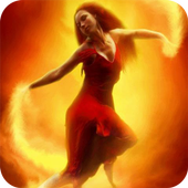 Girl on fire icon