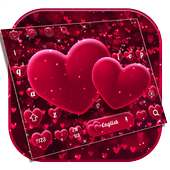 Red Love Glitter Heart Keyboard