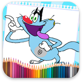 Coloringbook: Bleu Oggy Fans icon