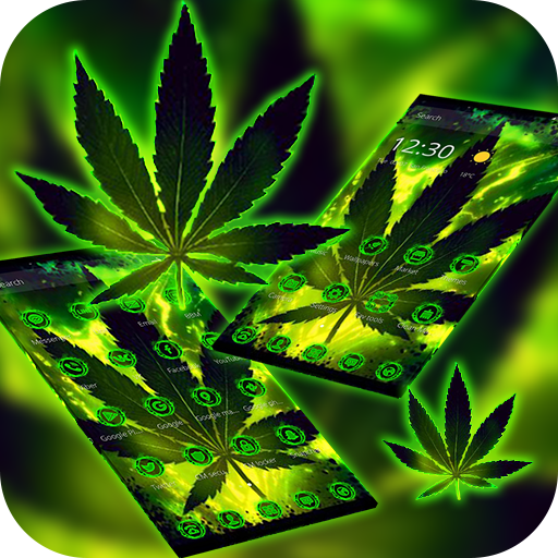 Green Flaming Leaf Weed Theme icon
