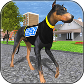 Police Dog attack crime city icon