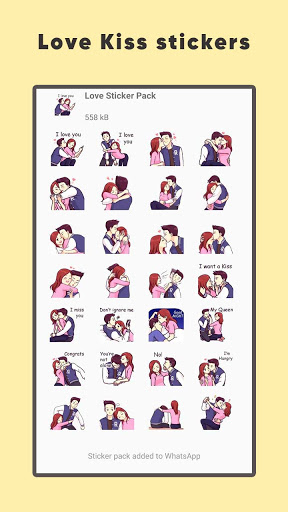 Love Stickers for Whatsapp , Couple Kiss Stickers screenshot 3