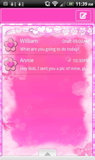 Cute Pink Theme for GO SMS PRO screenshot 1