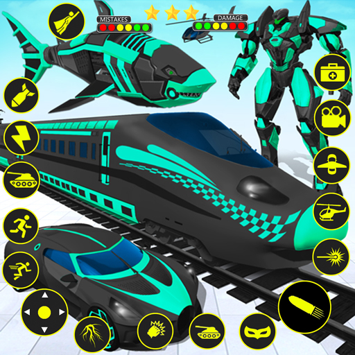 Shark Robot Car Transform Game icon