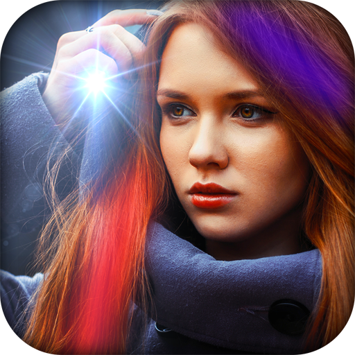 Light Photo Camera : magic crown neon color flare icon