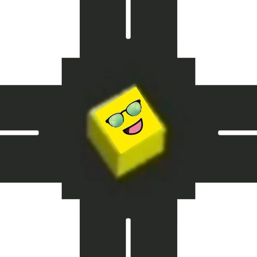 Cube on Road 3D icon