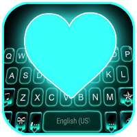 Fond de clavier Neon Cyan Heart