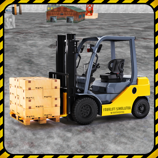 Forklift simulator warehouse icon