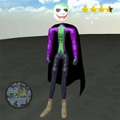 Stickman Flying Joker Rope Hero - Street Gangster icon