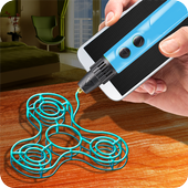 Make Fidget Real Spinner 3D Pen Simulator icon