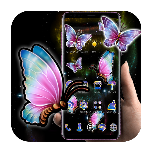 Rainbow Neon Butterflies Theme 2020 icon