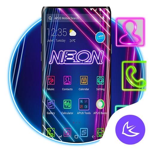 Blue Purple Neon APUS Launcher theme icon