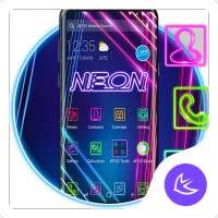 Blue Purple Neon APUS Launcher theme on 9Apps