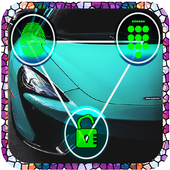 Luxury Car Lock Screen Fingerprint &amp; Car Wallpaper icon