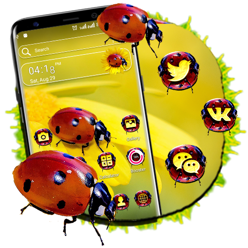 ikon Ladybug Sunflower Launcher Theme