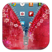 Love Heart Flowers Zipper Lock icon