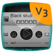 Black skull Music Player Theme icon