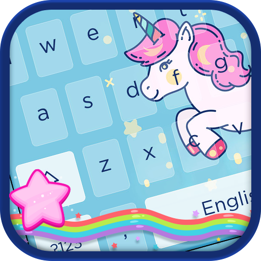 Romantic magical unicorn keyboard icon