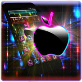 Black Neon Apple Launcher Theme icon