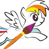 Little pony, coloring cartoon icon