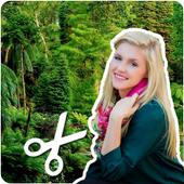 Cut paste photo editor for Jungle backgrounds icon