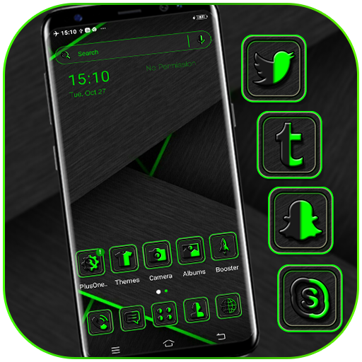 Green Black Theme For Launcher icon